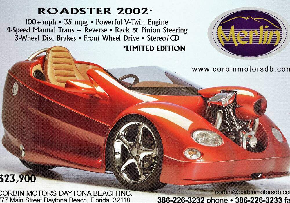 Fiche technique Corbin Motors Merlin Roadster (2004)